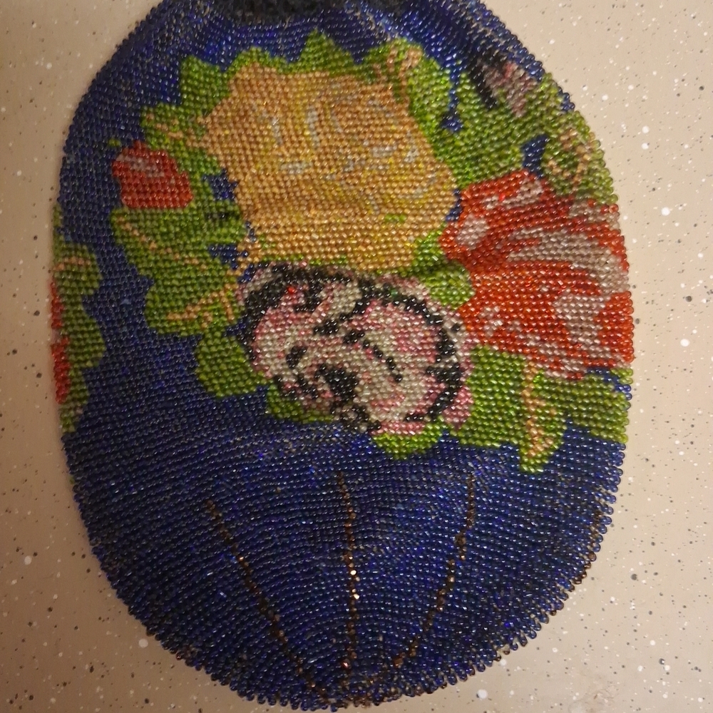 Vibrant Floral Beaded Evening Bag